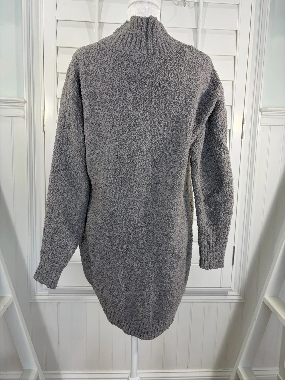 UGG Fremont Heather Gray Plush Fluffy Open-Front Cardigan (M)